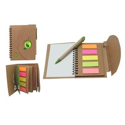 GIH1002 ECO STICKY NOTEPAD WITH RECYCLED PAPER PEN - Image 3